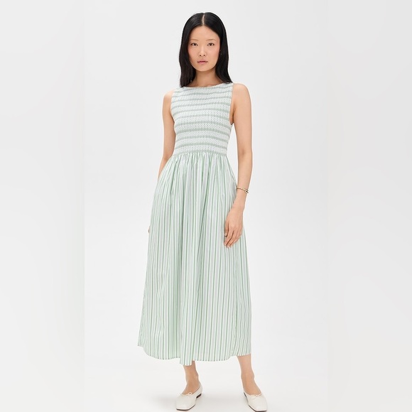 Hill House Dresses & Skirts - Hill House Cosmina Mint Green and White Striped Sleeveless Maxi Dress